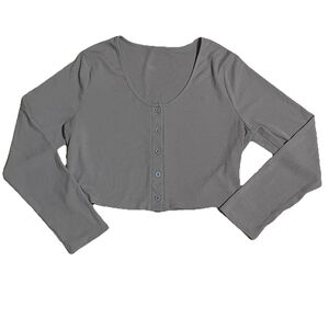 SHEIN 2xl Women's Long Sleeve Olive Crop Top